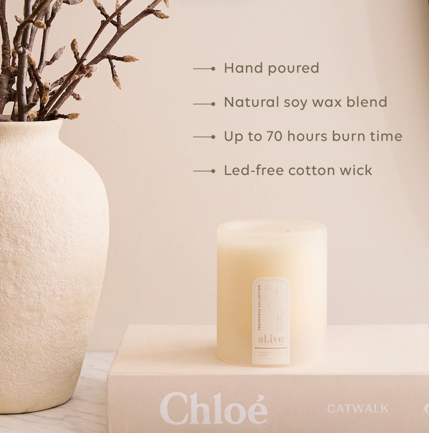 al.ive Soy Candle - Mango & Lychee