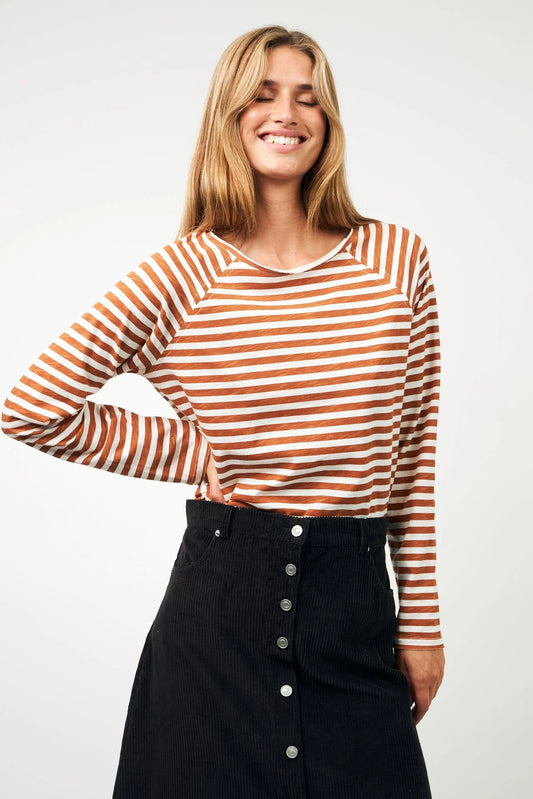 Liva Long-sleeve Tee - Rust Stripe