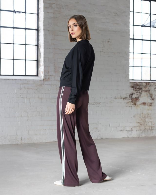 Asher Wide Leg Merino Pant - Berry