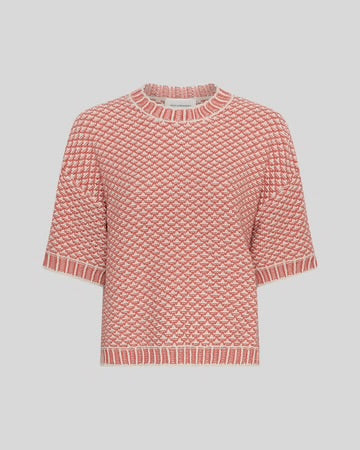Catina Pilla 2/4 Pullover - Oatmeal/Faded Rose