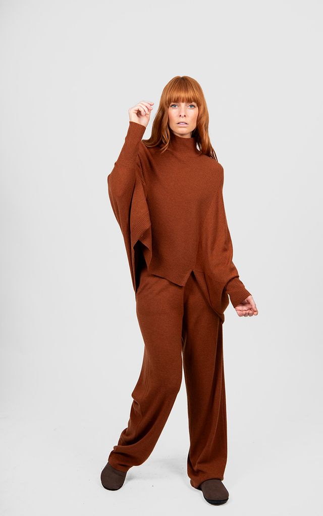 Poncho Pullover - Cognac