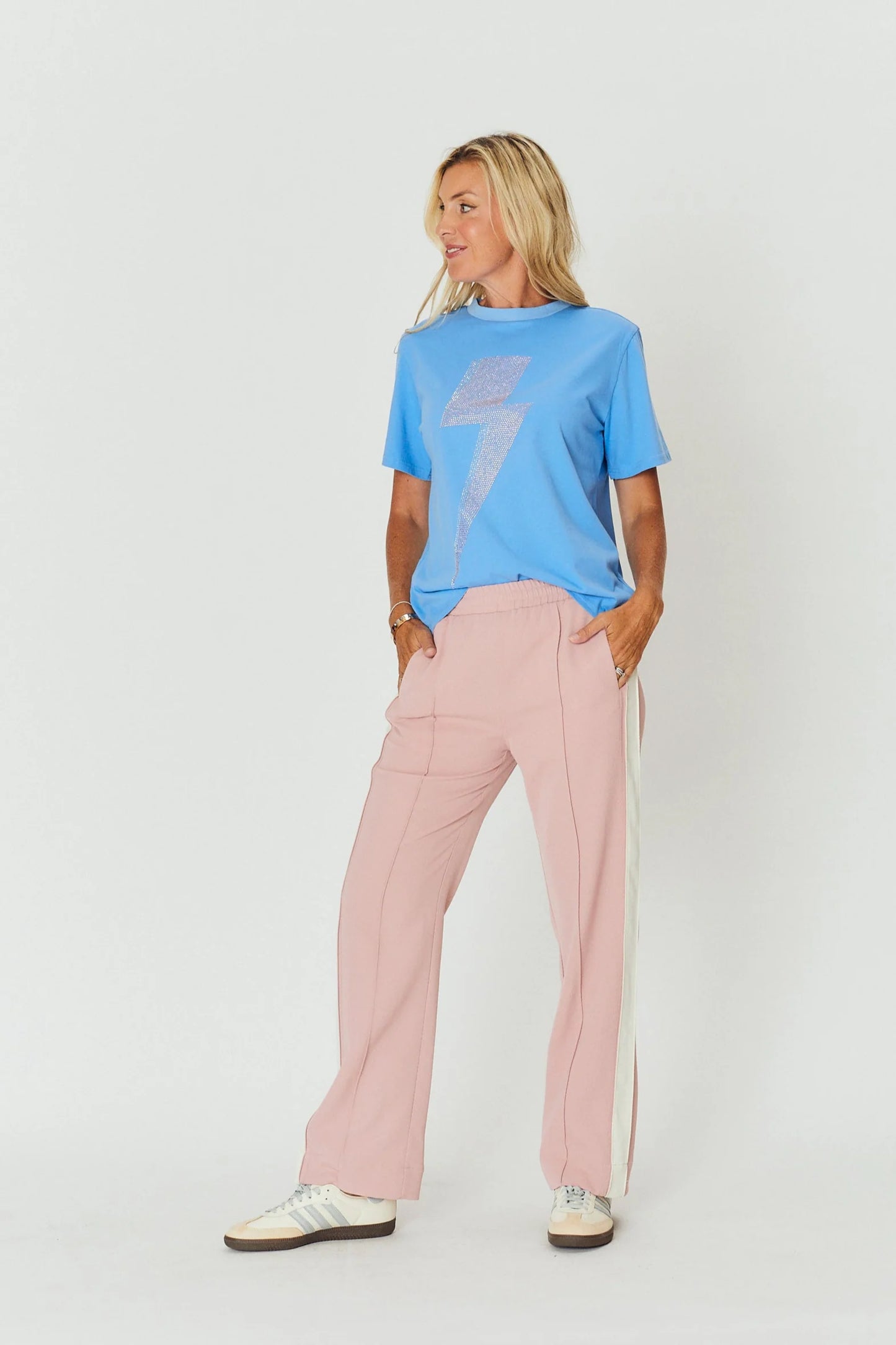 Alba Pant - Pink/White