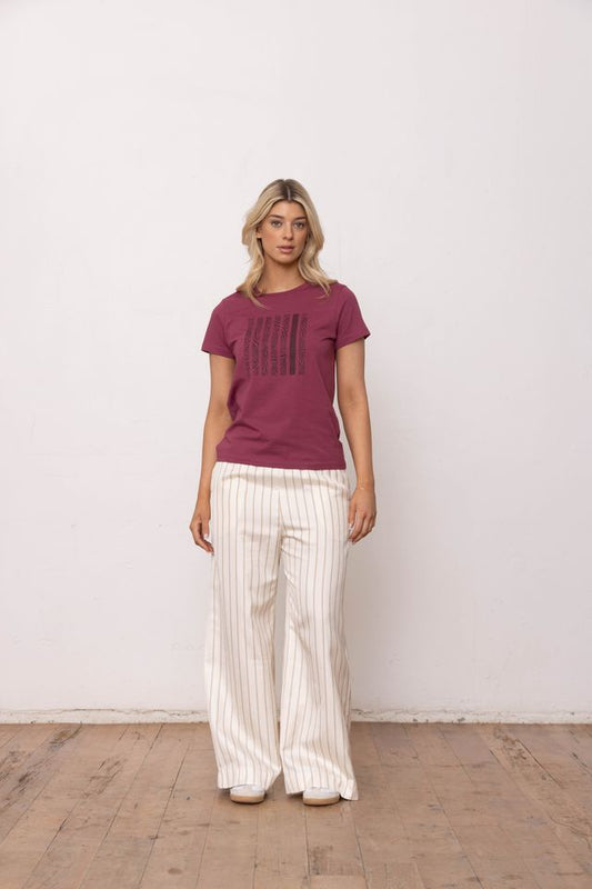 Safari T-Shirt - Mulberry/Tonal Print