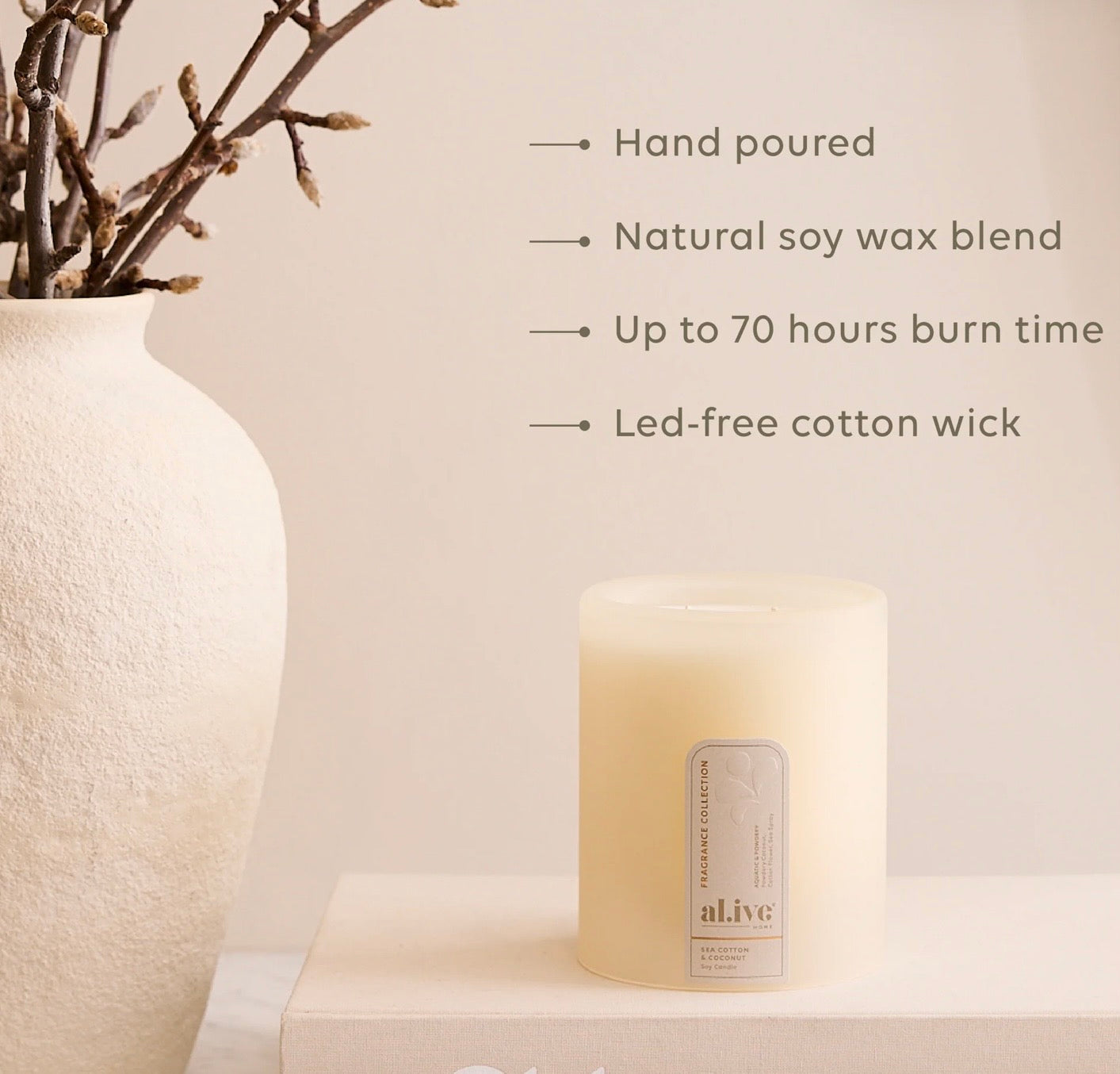 al.ive Soy Candle - Sea Cotton & Coconut