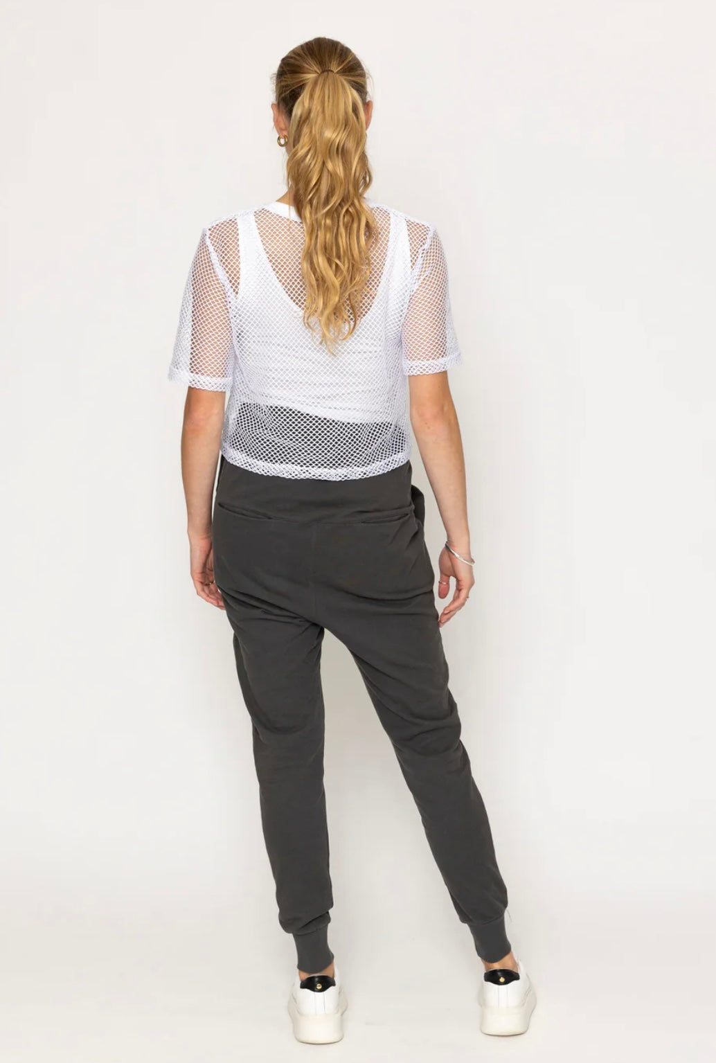 Arrow Mesh Top - White