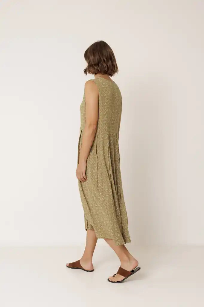 Resort Dress - Khaki Print