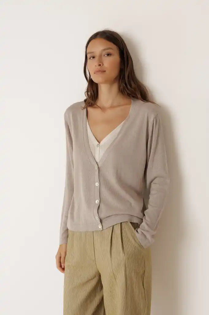 Double Knit Cardigan - Beige
