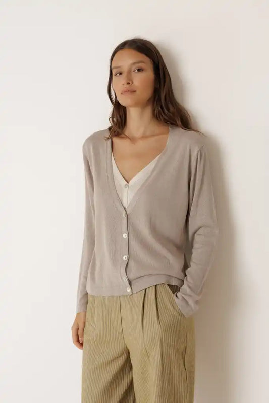 Double Knit Cardigan - Beige