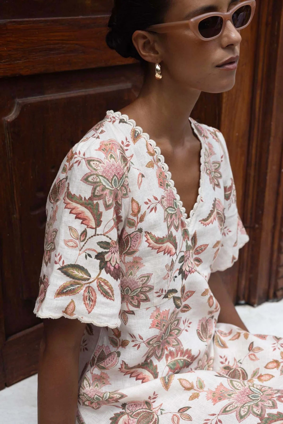 Bohemian Rose Midi Dress - Bohemian Print