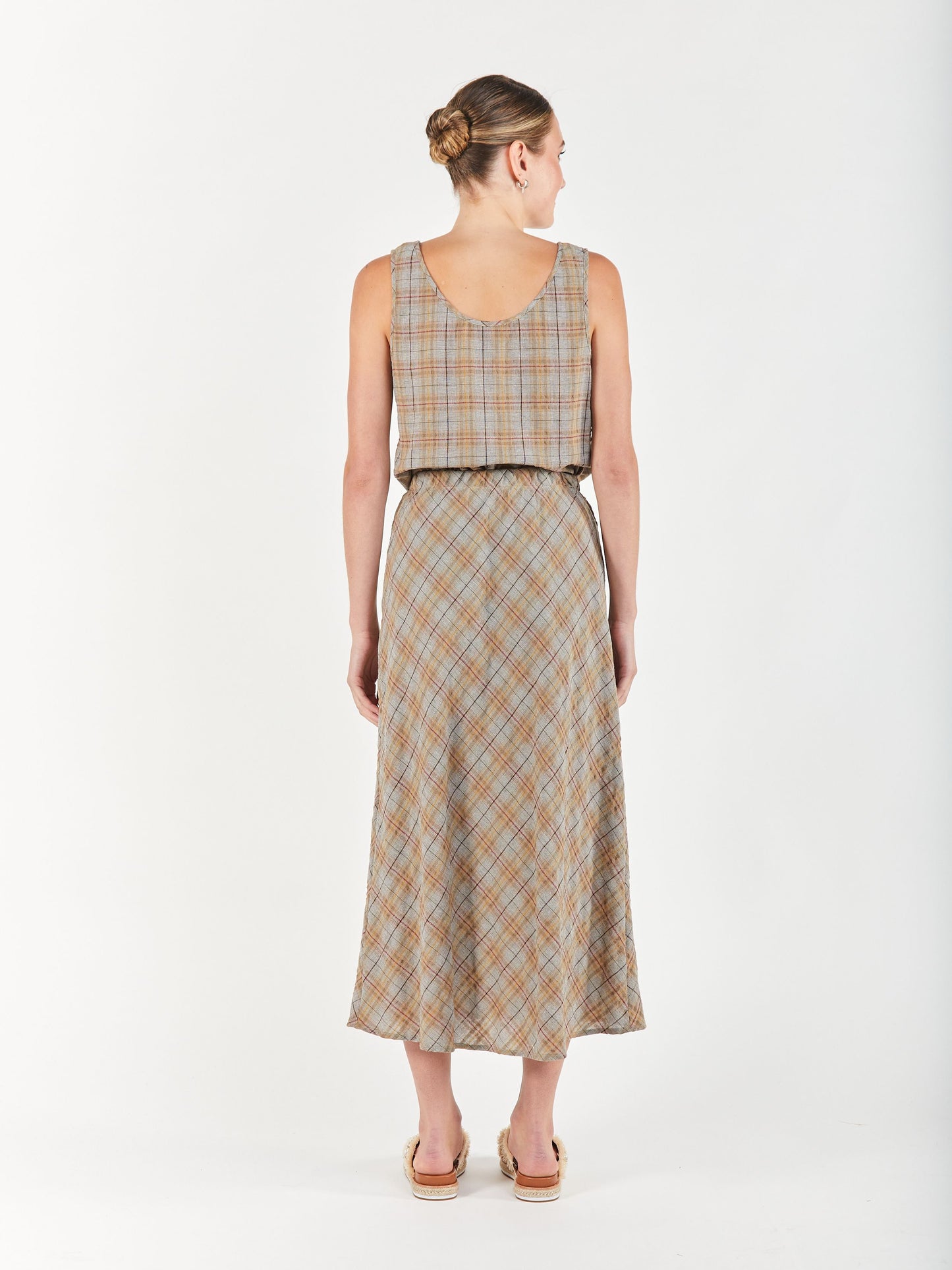 Believer Bias Skirt - Taupe Check