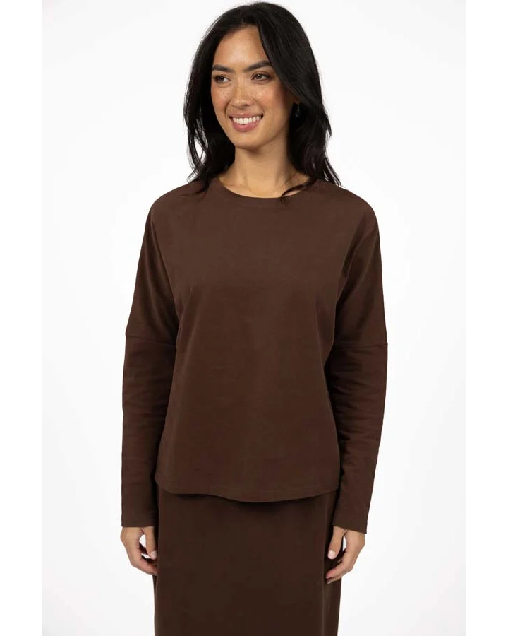 Wildfire Longsleeve Top - Chocolate