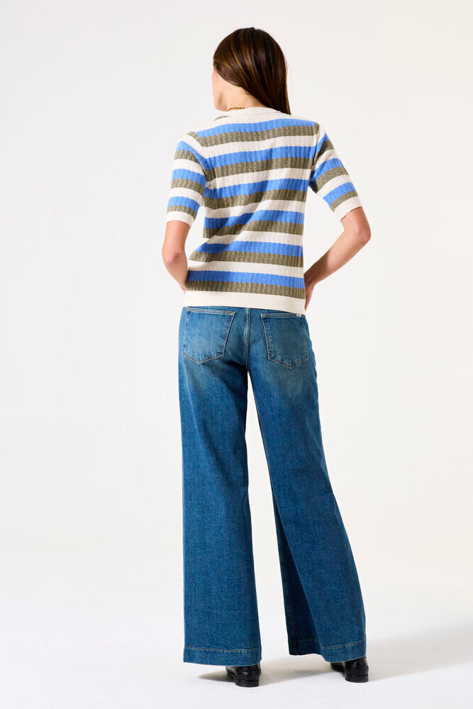 Whitecap Sweater - Cream/Blue/Gold