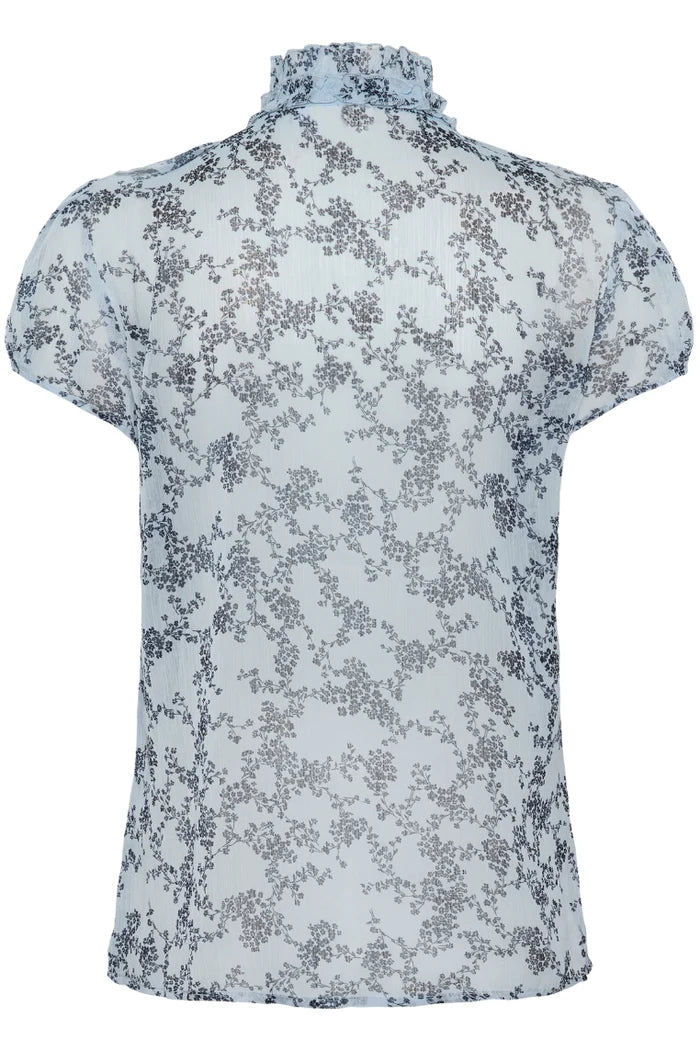 Lilja Ruffle Shirt - Skyway Eclipse