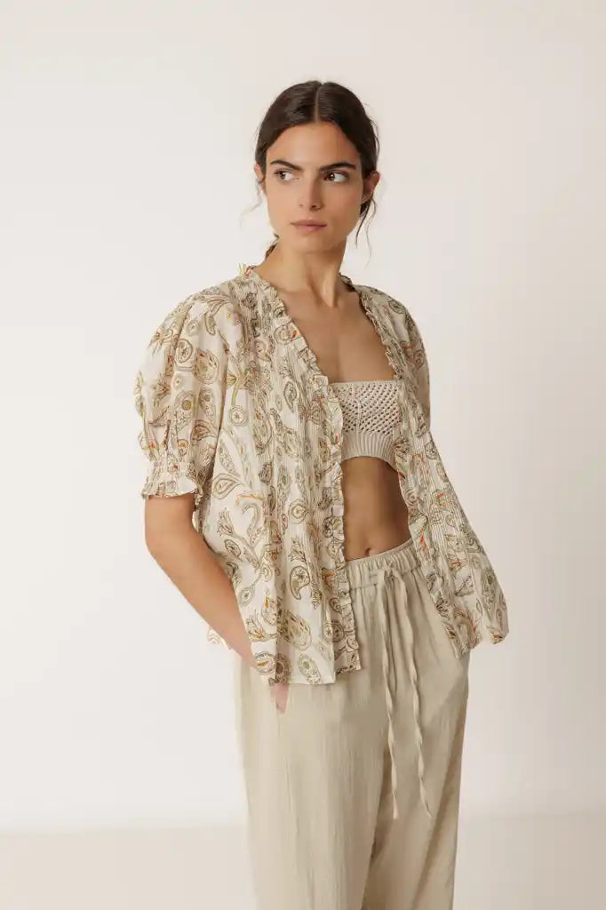 Ruffle Voile Blouse