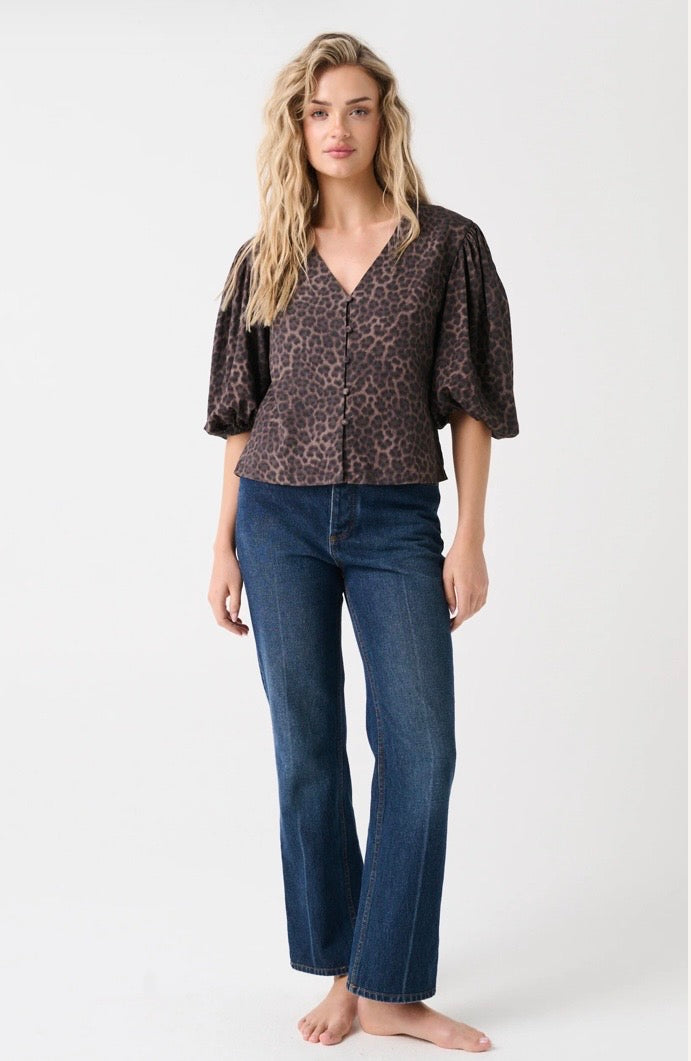 Elle Top - Chocolate Leopard