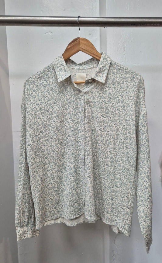 Teal Print Organic Cotton Shirt