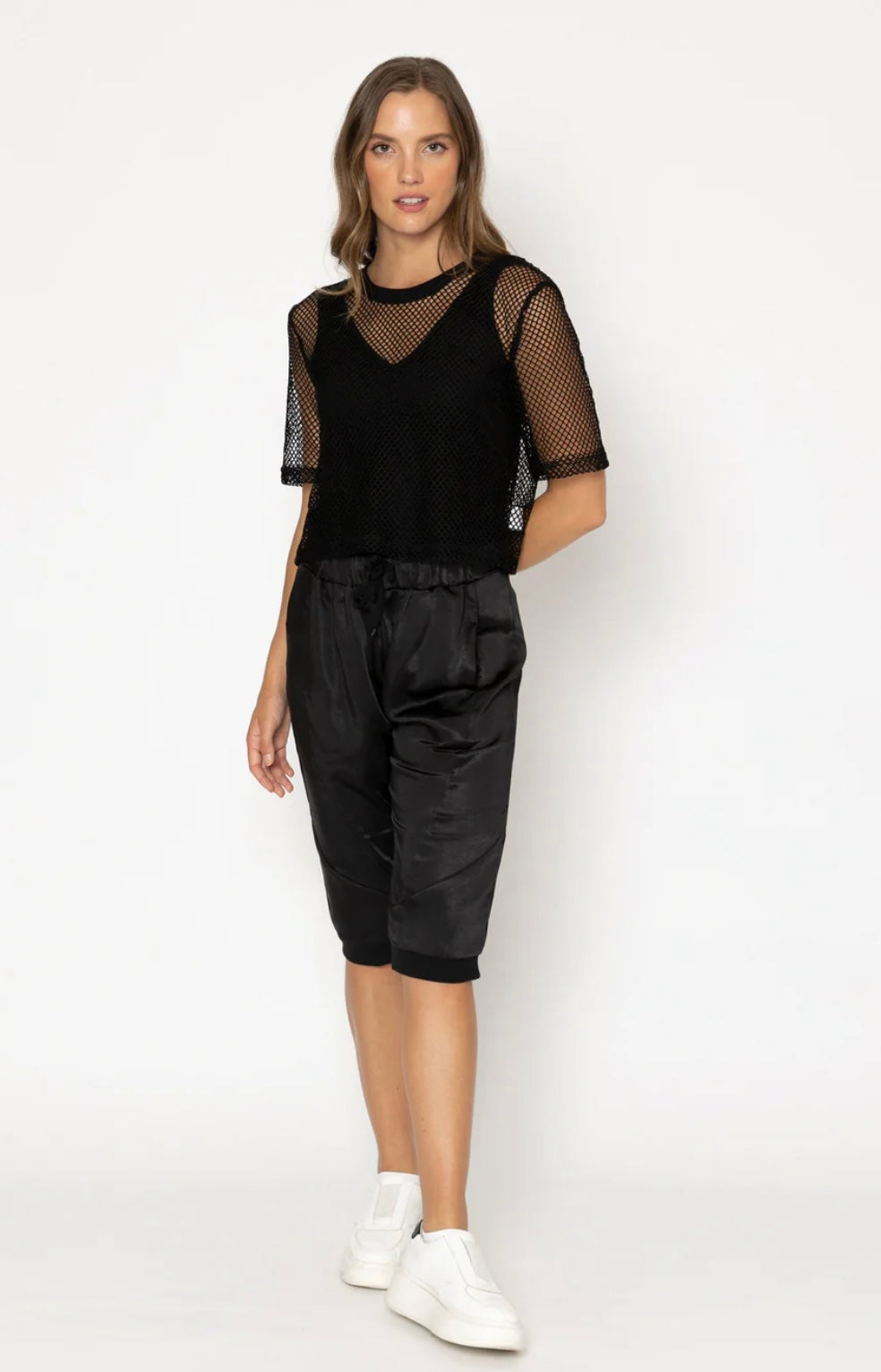 Arrow Mesh Top - Black