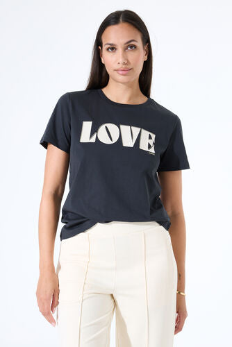 Love Print Tee - Antracite