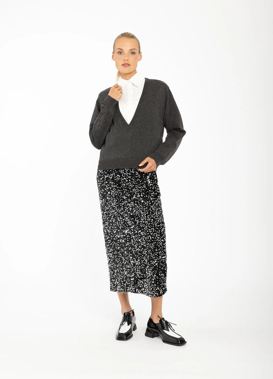 Amber Knit Top - Charcoal