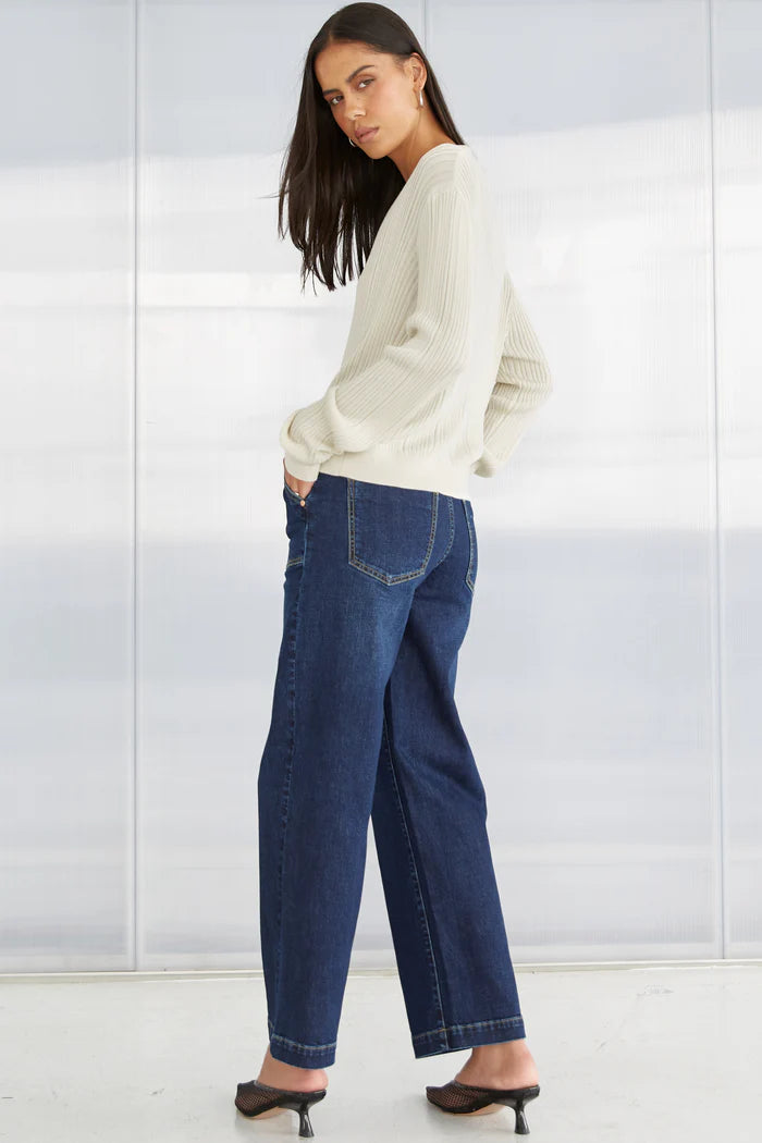 Marfa Denim Trousers - Paris Blue