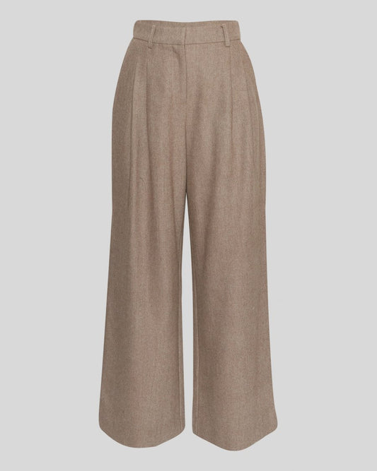 Jennabella High Waisted Pants - Walnut Melange