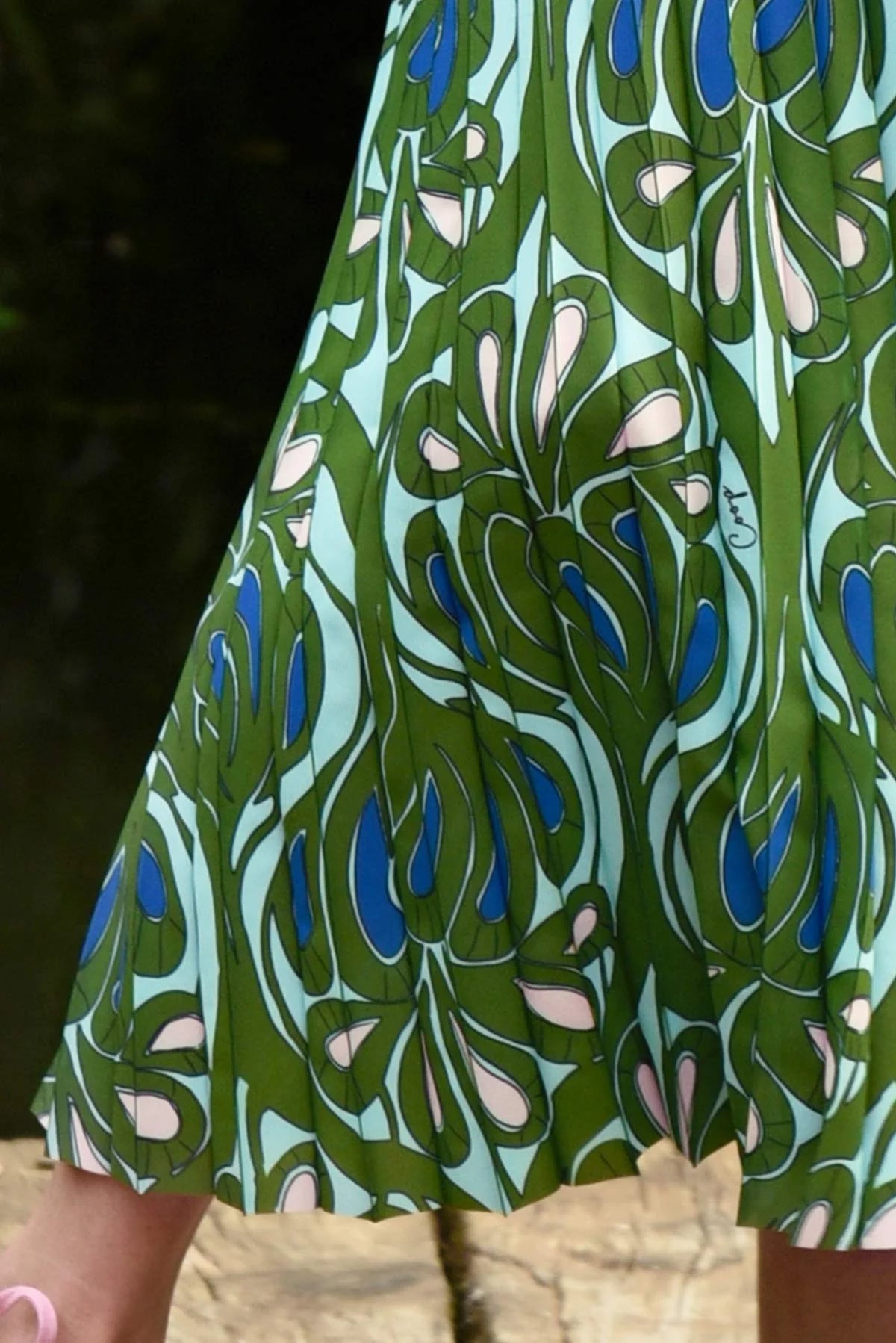 Skipped A Pleat - Green & Blue