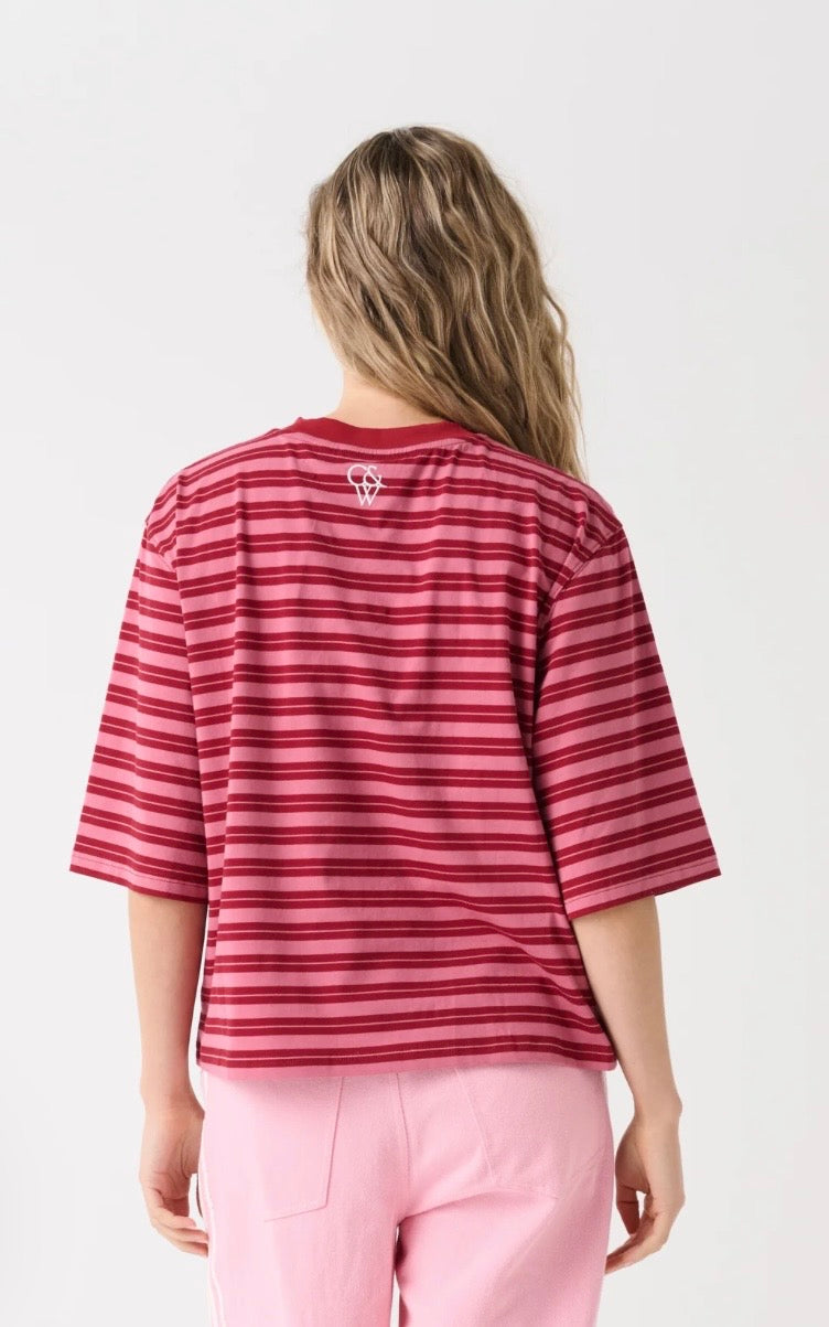 Hallie Tee - Boysenberry Stripe