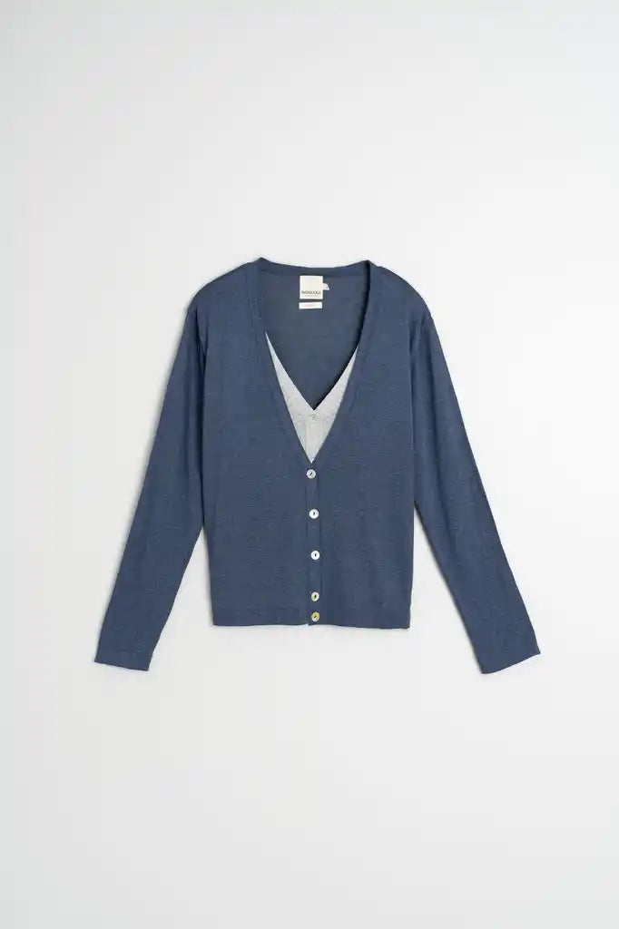 Double Knit Cardigan - Indigo