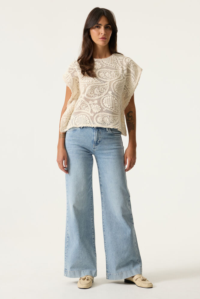 Boxy Crochet Top - Ecru