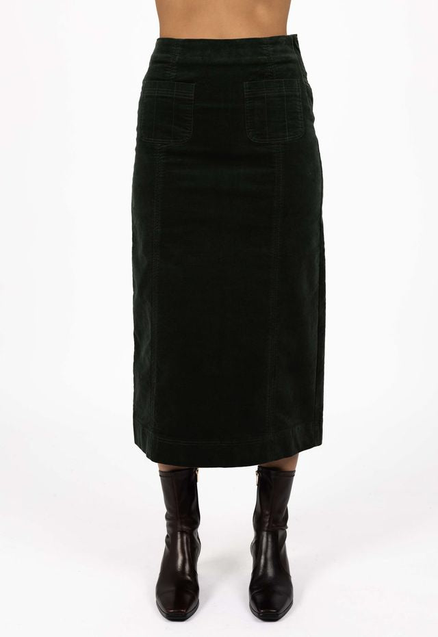 Va Va Velour Skirt - Pine