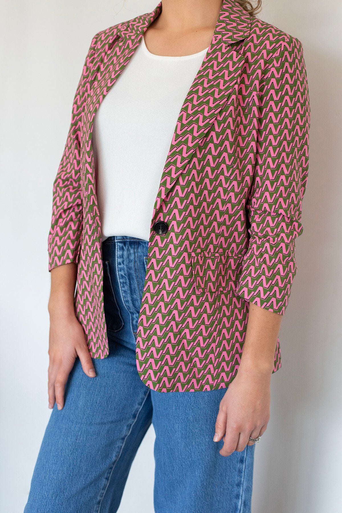 Blazin Glory Blazer - Green & Pink Print