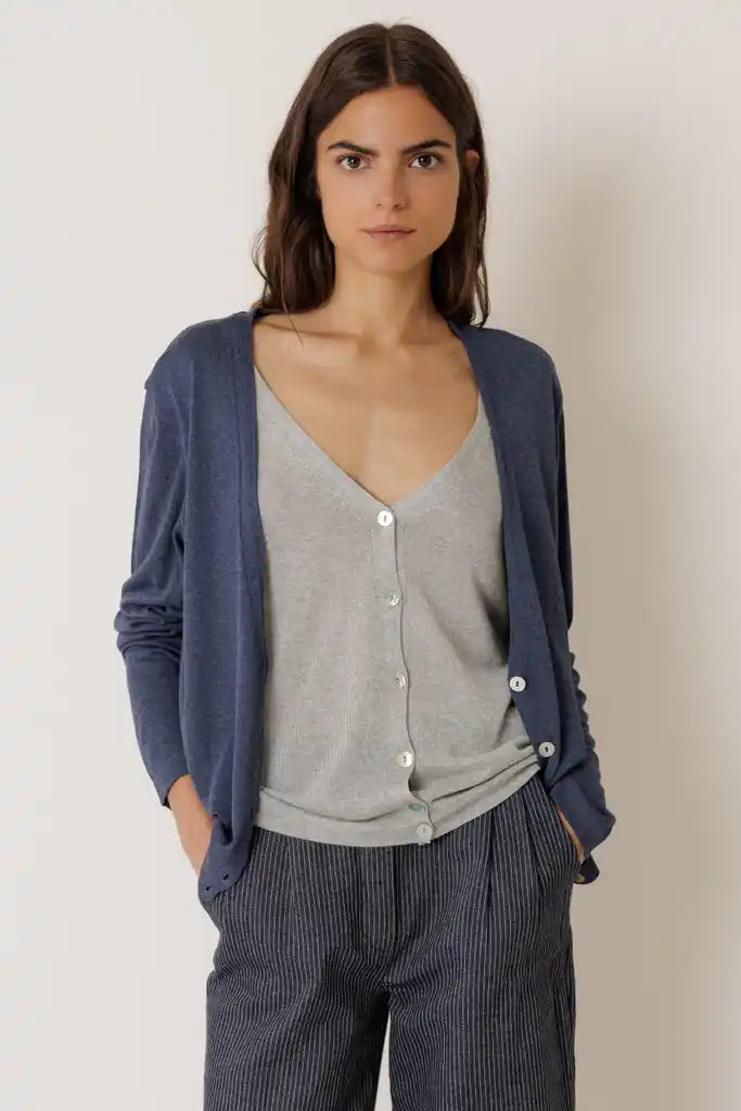 Double Knit Cardigan - Indigo