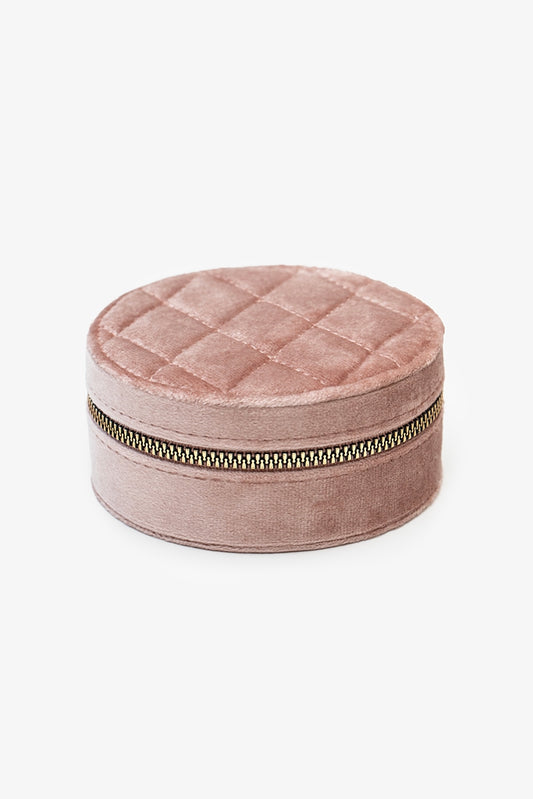 Velvet Jewellery Travel Box - Blush