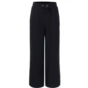 Indiana Wide Leg Pants - Black with Satin