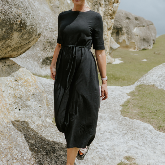 Greta Women’s Cotton Tee Dress - Black