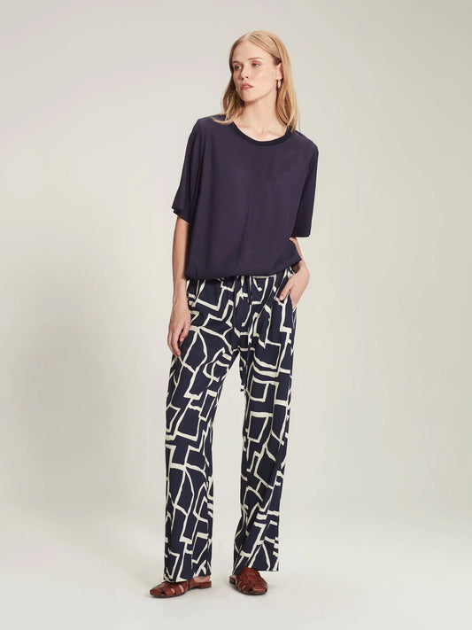 Bennett Print Pant - Navy Print