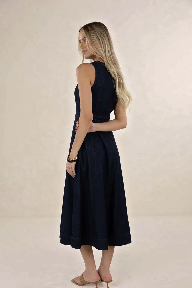 Ivy Midi Dress - Dark Blue