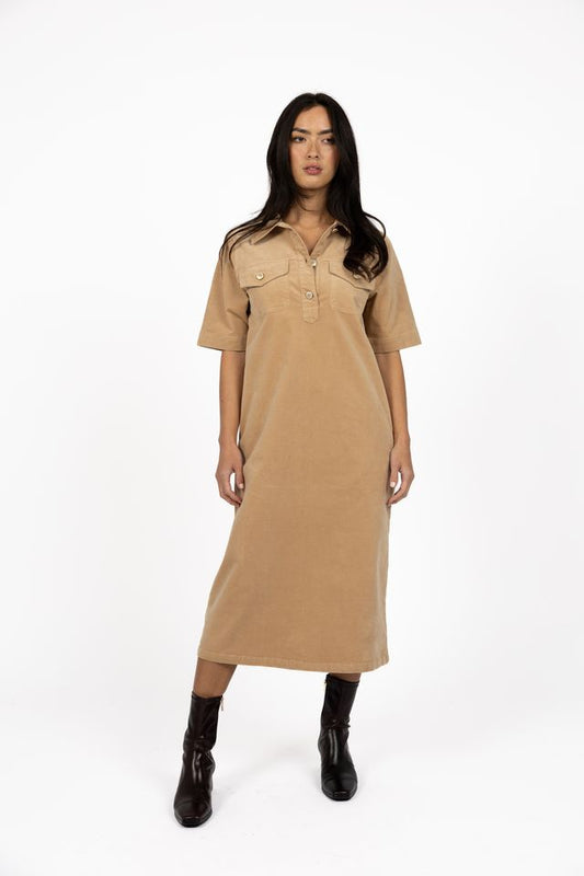 Amici Cord Dress - Wheat