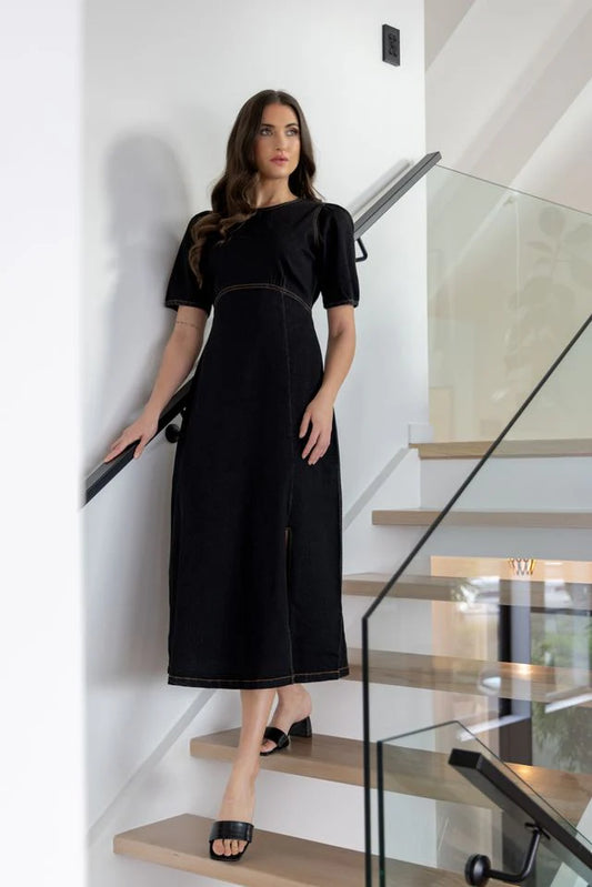 Maya Dress - Washed Black