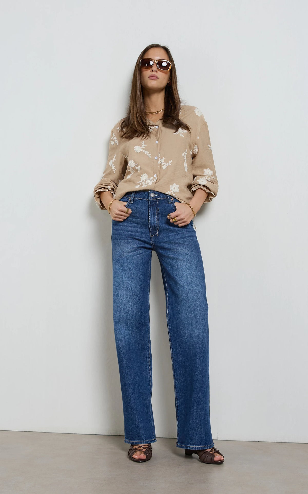 Lina Mid Rise Straight Leg Jean - Pacific Blue