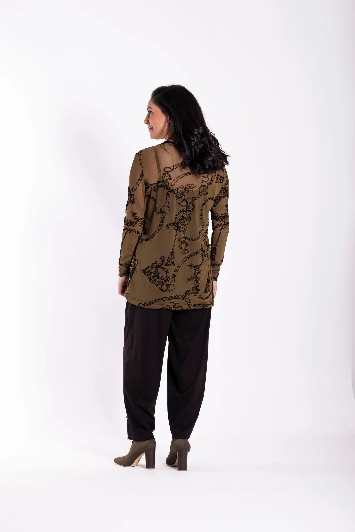 Non-Turtle Top Tassles & Chains - Olive