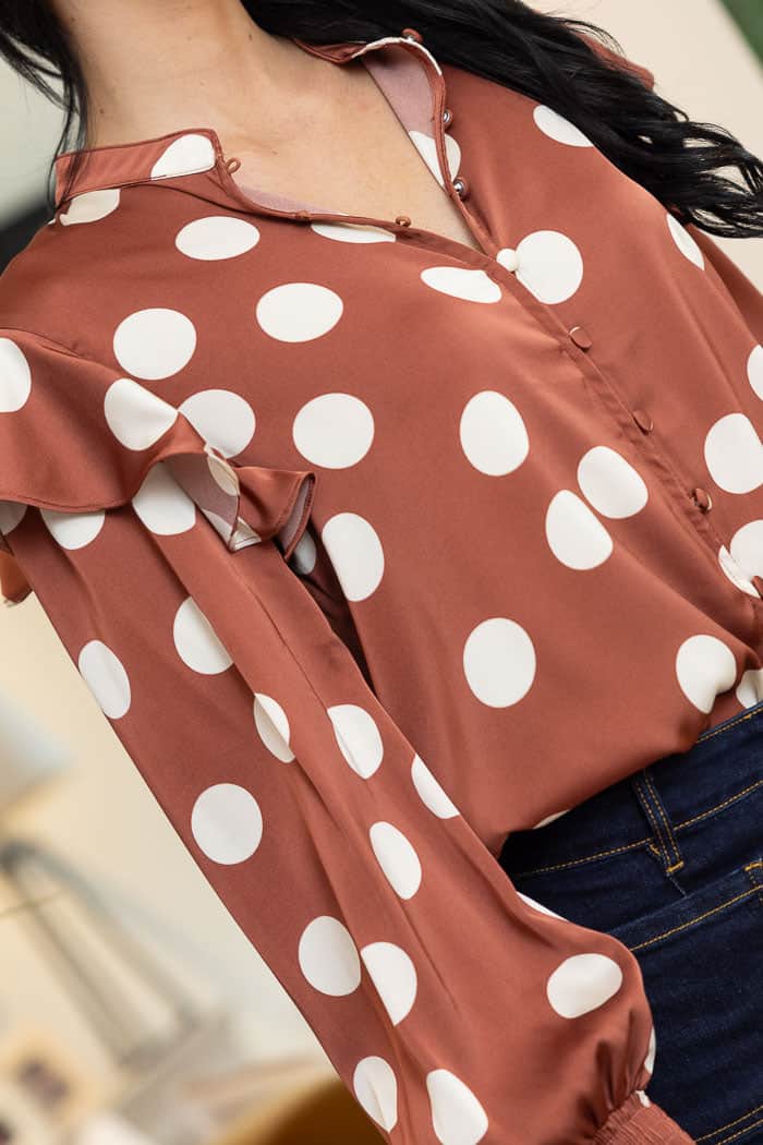 Gigi Blouse Spot Dot - Brown