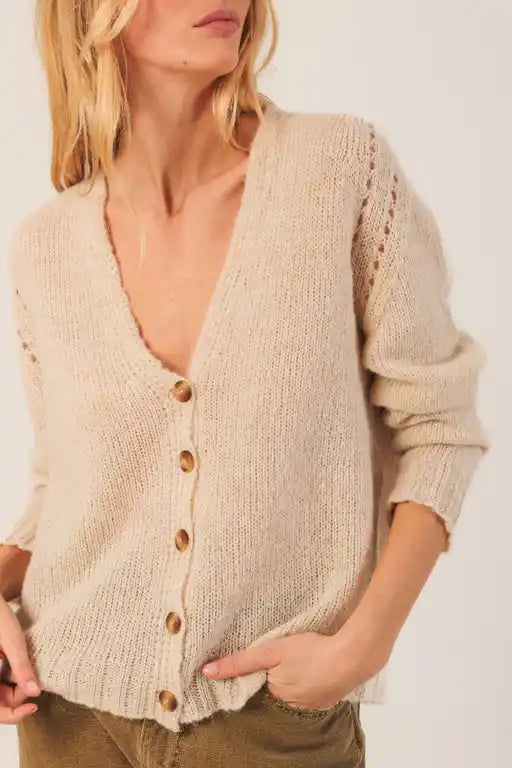 Cream Knitted Cardigan