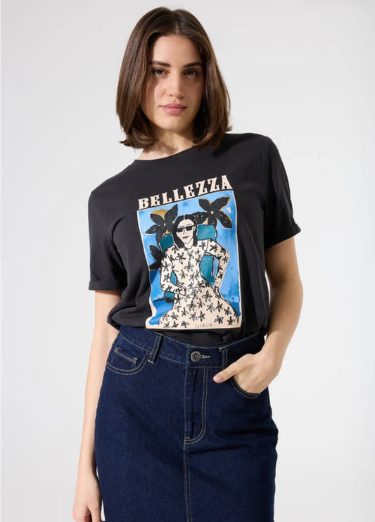Bellezza Print Tee - Black