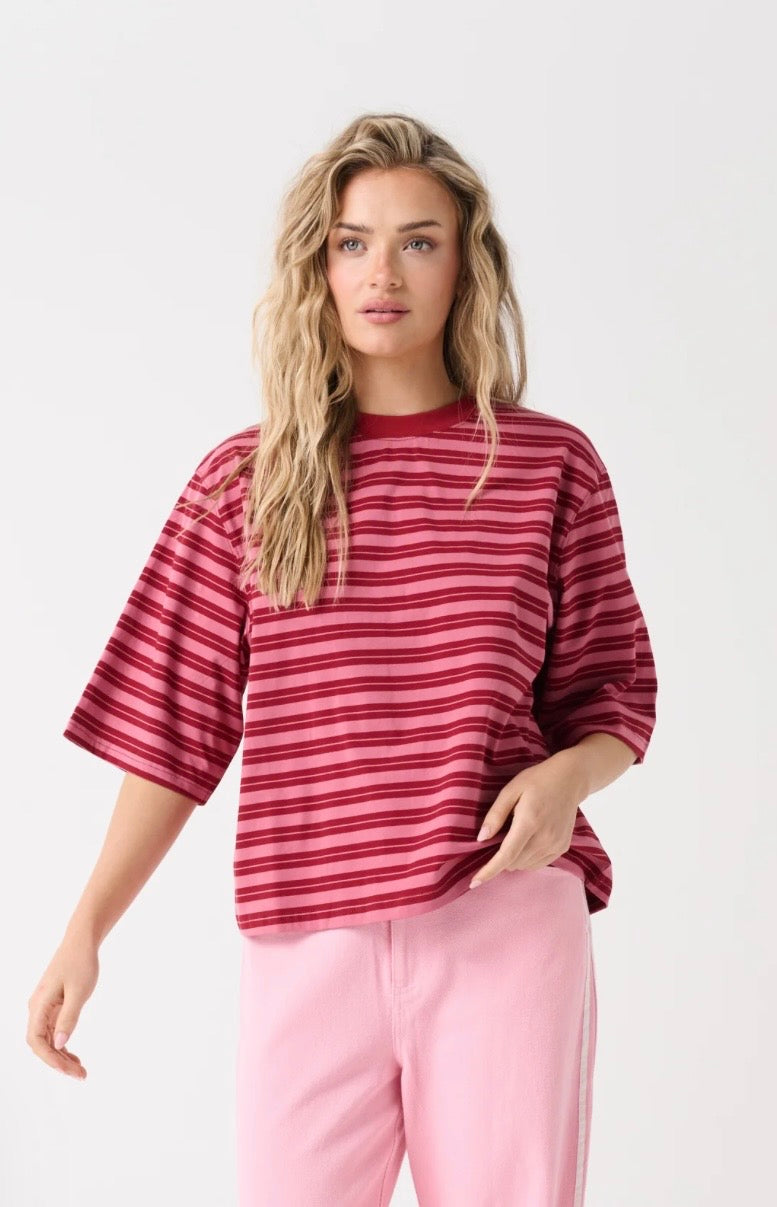 Hallie Tee - Boysenberry Stripe