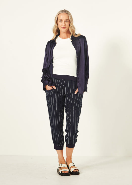 Harem Pant - Navy Stripe