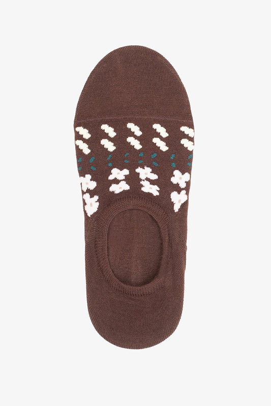No Show Socks - Chocolate Floral
