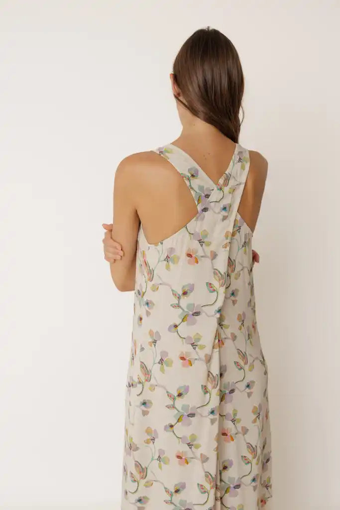 Crossover Floral Maxi Dress
