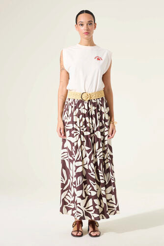 Leaf Print Skirt