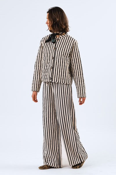 Rita Pants - Black/Cream Stripe